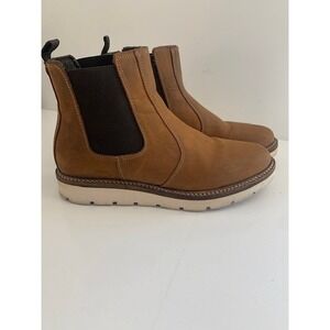 Alpine Ortholite Brown Leather Chelsea Boots Womens Ankle Lug Sole Pull On